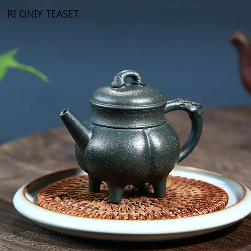 180ml Yixing High-end Purple Clay Teapots Famous Handmade Tea Pot Raw Ore Coarse Sand Green Mud Kettle Chinese Zisha Tea Set