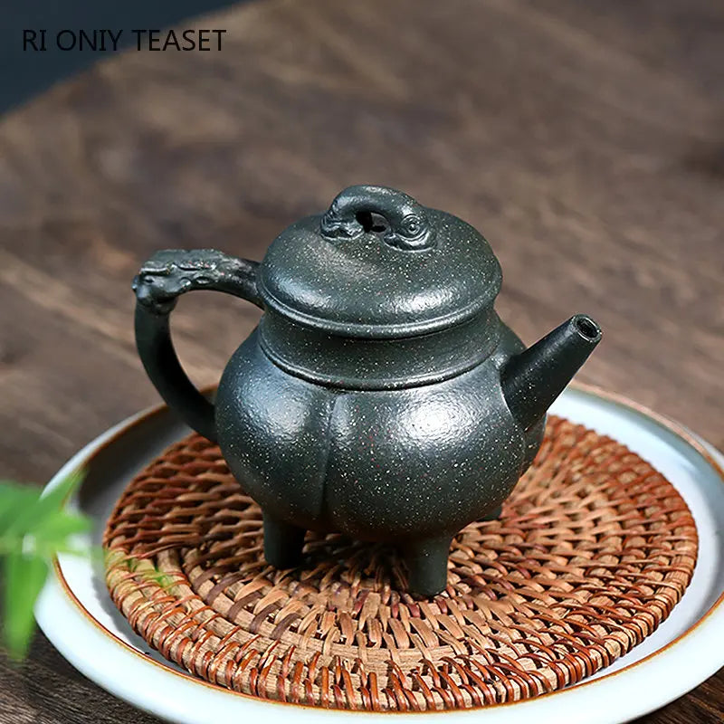 180ml Yixing High-end Purple Clay Teapots Famous Handmade Tea Pot Raw Ore Coarse Sand Green Mud Kettle Chinese Zisha Tea Set