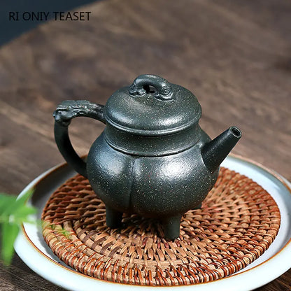180ml Yixing High-end Purple Clay Teapots Famous Handmade Tea Pot Raw Ore Coarse Sand Green Mud Kettle Chinese Zisha Tea Set