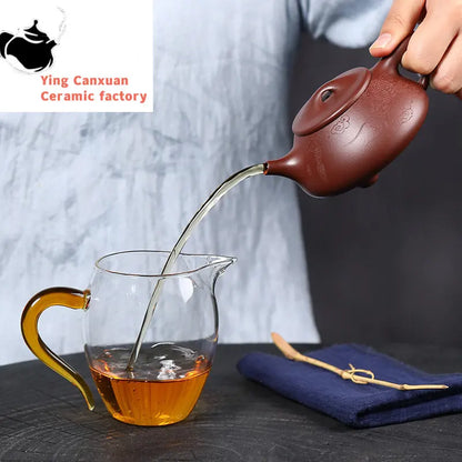 180ml Yixing Purple Clay Stone Scoop Teapots Famous Artists Handmade Dragon Pattern Tea Pot Kettle Chinese Zisha Tea Set Teaware