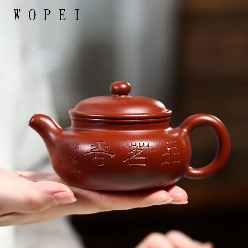 180ml Yixing Purple Clay Teapot Famous Handmade Antique Tea Pot Raw Ore Dahongpao Mud Kettle Chinese Authentic Zisha Tea Set
