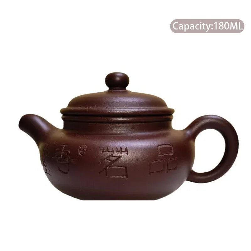 180ml Yixing Purple Clay Teapot Famous Handmade Antique Tea Pot Raw Ore Dahongpao Mud Kettle Chinese Authentic Zisha Tea Set