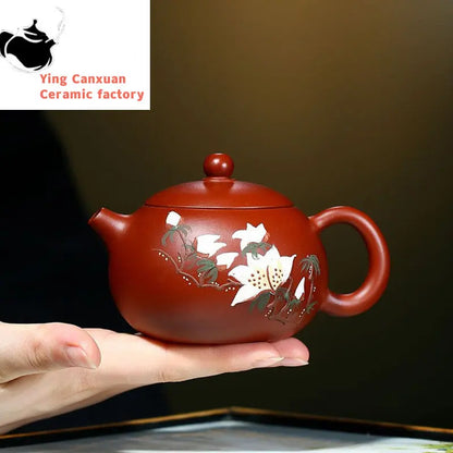 180ml Yixing Purple Clay Teapot Famous Handmade Painted Xi Shi Tea Pot Raw Ore Dahongpao Mud Beauty Kettle Chinese Zisha Tea Set