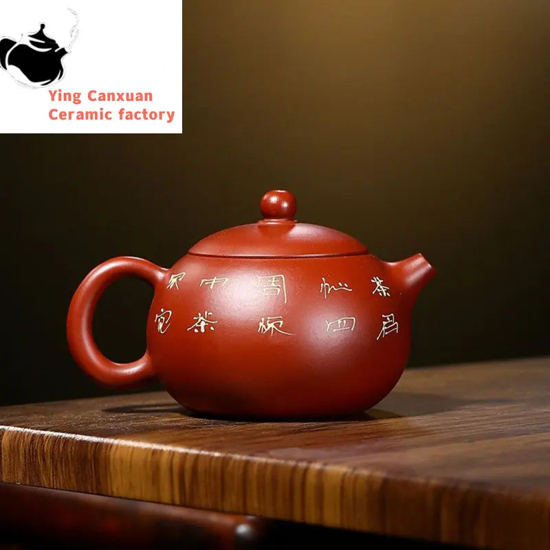 180ml Yixing Purple Clay Teapot Famous Handmade Painted Xi Shi Tea Pot Raw Ore Dahongpao Mud Beauty Kettle Chinese Zisha Tea Set