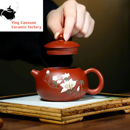 180ml Yixing Purple Clay Teapot Famous Handmade Painted Xi Shi Tea Pot Raw Ore Dahongpao Mud Beauty Kettle Chinese Zisha Tea Set