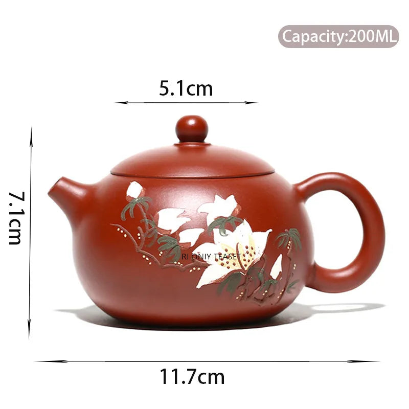180ml Yixing Purple Clay Teapot Famous Handmade Painted Xi Shi Tea Pot Raw Ore Dahongpao Mud Beauty Kettle Chinese Zisha Tea Set