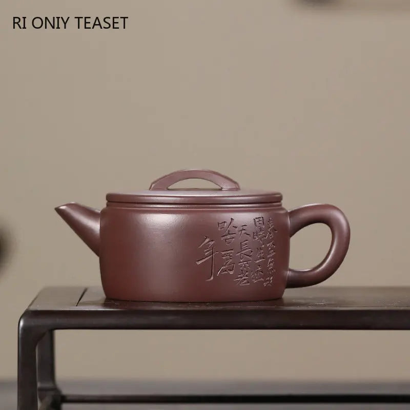 180ml Yixing Purple Clay Teapot Handmade Large Caliber Tea Pot Collection Raw Ore Beauty Kettle Chinese High-end Zisha Tea Set