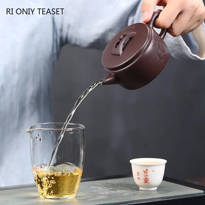 180ml Yixing Purple Clay Teapot Handmade Large Caliber Tea Pot Collection Raw Ore Beauty Kettle Chinese High-end Zisha Tea Set