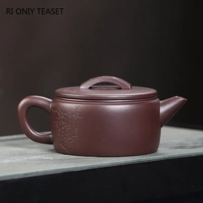 180ml Yixing Purple Clay Teapot Handmade Large Caliber Tea Pot Collection Raw Ore Beauty Kettle Chinese High-end Zisha Tea Set