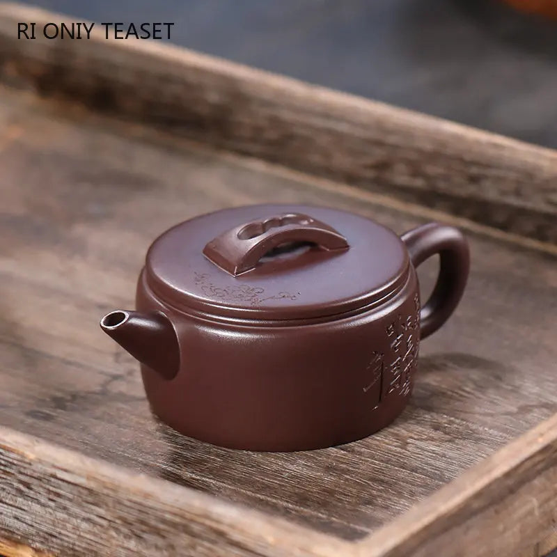 180ml Yixing Purple Clay Teapot Handmade Large Caliber Tea Pot Collection Raw Ore Beauty Kettle Chinese High-end Zisha Tea Set