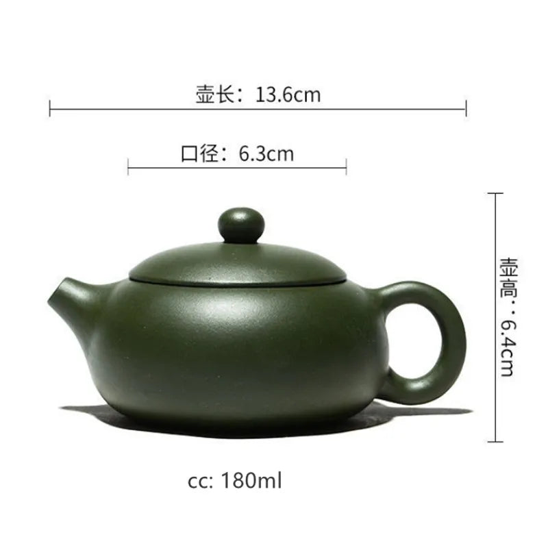 180ml Yixing Purple Clay Teapot Home Filter Tea Infuser Raw Ore Green Mud Beauty Kettle Xishi Tea Pot Chinese Zisha Teaware