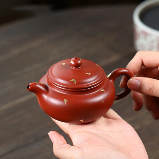 180ml Yixing Purple Clay Teapots Famous Artists Handmade Antique Tea Pot Raw Ore Dahongpao Zhu Mud Kettle Chinese Zisha Tea Set