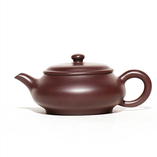 180ml Yixing Purple Clay Teapots Famous Artists Handmade Large Caliber Tea Pot Raw Ore Purple Mud Kettle Chinese Zisha Tea Set