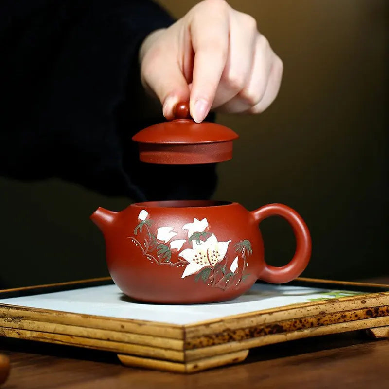 180ml Yixing Purple Clay Teapots Famous Handmade Painted Xi Shi Tea Pot Raw Ore Dahongpao Mud Kettle Chinese Zisha Tea Set