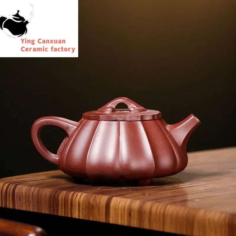 180ml Yixing Purple Clay Teapots Famous Handmade Stone Scoop Tea Pot Raw Ore Purple Zhu Mud Kettle Chinese Zisha Tea Set