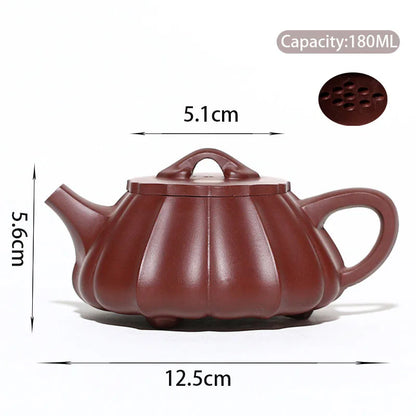 180ml Yixing Purple Clay Teapots Famous Handmade Stone Scoop Tea Pot Raw Ore Purple Zhu Mud Kettle Chinese Zisha Tea Set