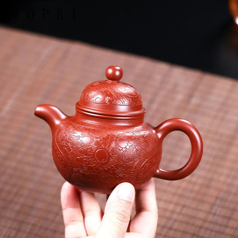180ml Yixing Raw Ore Dahongpao Zisha Tea Pot Chinese Purple Clay Filter Beauty Teapot Tea Set Accessories Household Drinkware
