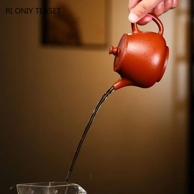180ml Yixing Raw Ore Purple Clay Teapot Famous Handmade High Stone Scoop Tea Pot Beauty Kettle Chinese Authentic Zisha Tea Set