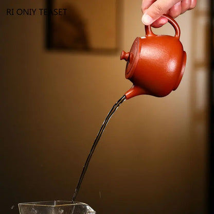 180ml Yixing Raw Ore Purple Clay Teapot Famous Handmade High Stone Scoop Tea Pot Beauty Kettle Chinese Authentic Zisha Tea Set