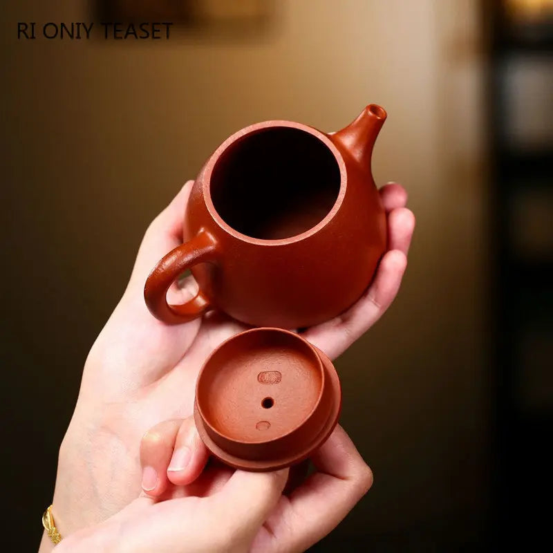 180ml Yixing Raw Ore Purple Clay Teapot Famous Handmade High Stone Scoop Tea Pot Beauty Kettle Chinese Authentic Zisha Tea Set