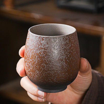 180ml crude pottery tea cup kiln change ceramic mug antique style personal master cup