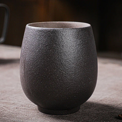 180ml crude pottery tea cup kiln change ceramic mug antique style personal master cup