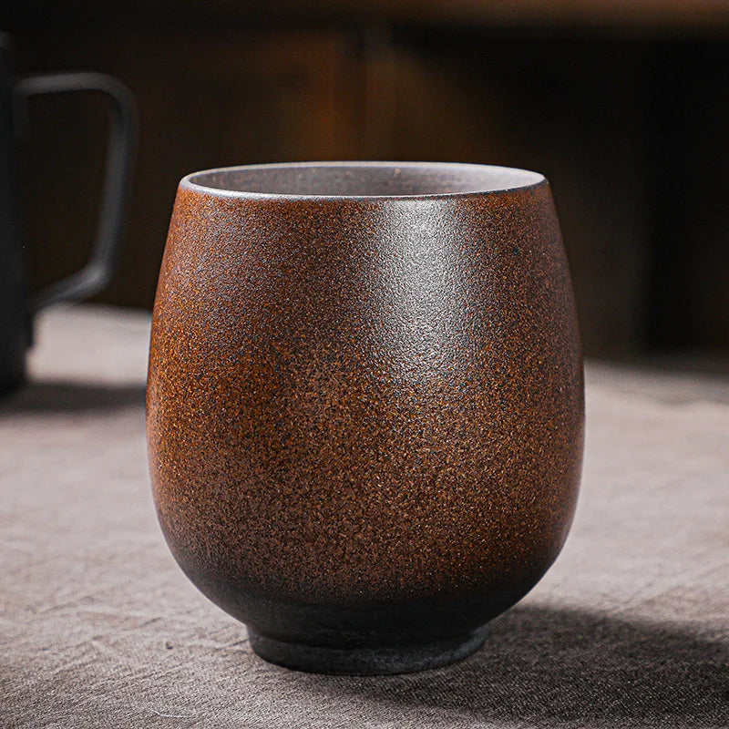180ml crude pottery tea cup kiln change ceramic mug antique style personal master cup