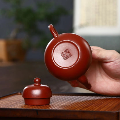180ml tea pot marked real yixing zisha dahongpao clay handmade craft on sales kungfu pot with certificate paper