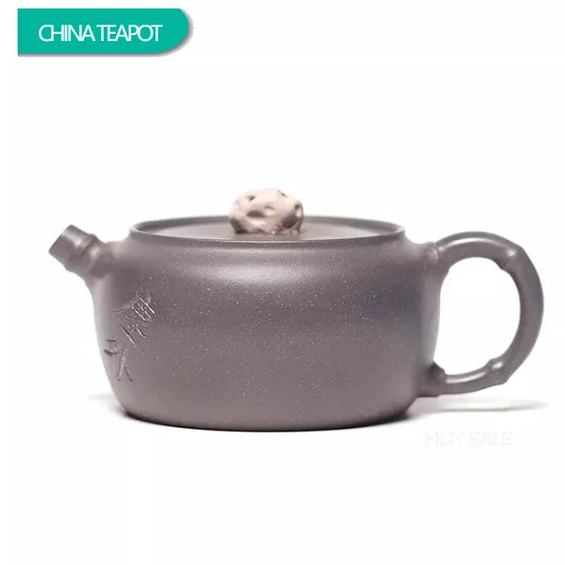 180ml Chinese Yixing Famous Artists Purple Clay Teapots Handmade Tea Pot Raw Ore Grey Section Mud Kettle Zisha Tea Set Teaware