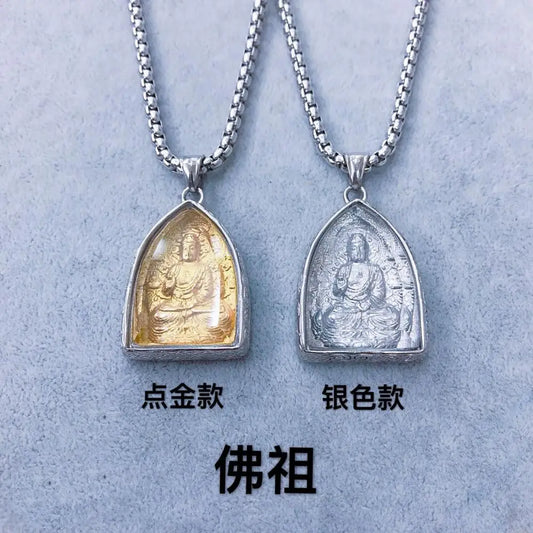 $189 # Southeast Asia Thailand Temple Buddhist pocket talisman Omnipotent gilding Gotama Sakyamuni Buddha card Pendant Amulet