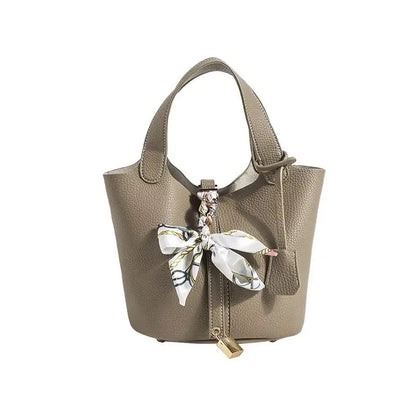 18CM Genuine Leather New Fashion Women Bags Designer Handbags Female Daily Shopping Totes Bag Ladies Classic Bucket Bag 2023