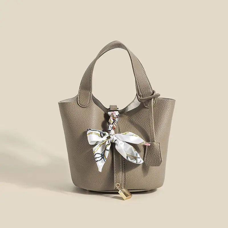 18CM Genuine Leather New Fashion Women Bags Designer Handbags Female Daily Shopping Totes Bag Ladies Classic Bucket Bag 2023