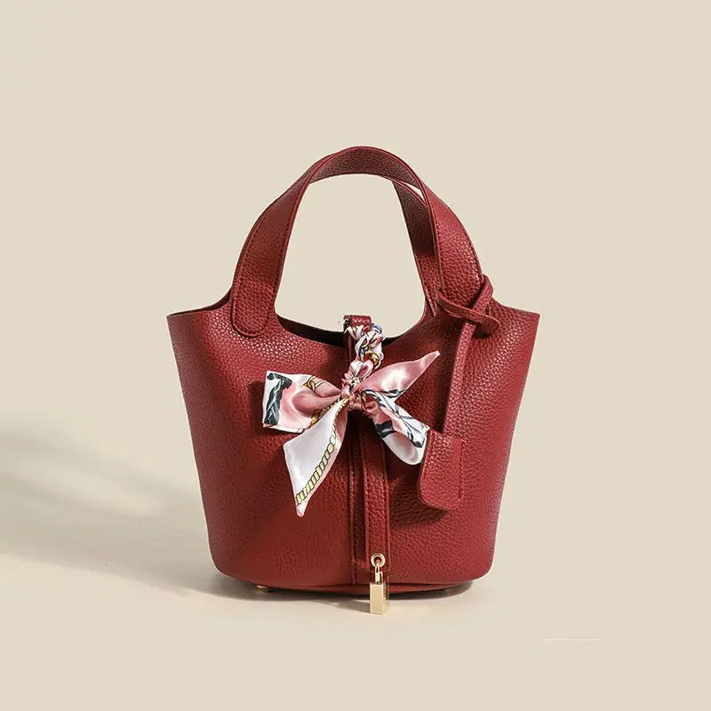 18CM Genuine Leather New Fashion Women Bags Designer Handbags Female Daily Shopping Totes Bag Ladies Classic Bucket Bag 2023