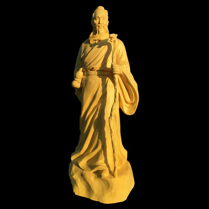 18cm Boxwood Wood Sculpture Real Wood Wood Statue Collection doctor Feng Shui Office Decoration Traditional Chinese