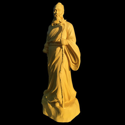 18cm Boxwood Wood Sculpture Real Wood Wood Statue Collection doctor Feng Shui Office Decoration Traditional Chinese