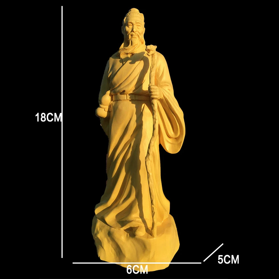 18cm Boxwood Wood Sculpture Real Wood Wood Statue Collection doctor Feng Shui Office Decoration Traditional Chinese