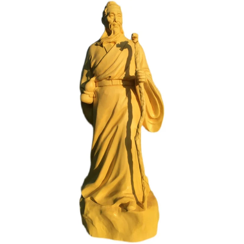 18cm Boxwood Wood Sculpture Real Wood Wood Statue Collection doctor Feng Shui Office Decoration Traditional Chinese