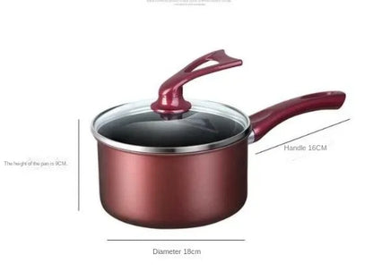 18cm Non-stick Milk Pot Baby Complementary Food Baby Small Milk Pot, Porridge Hot Milk Noodle Pot Soup Pot Small Wok