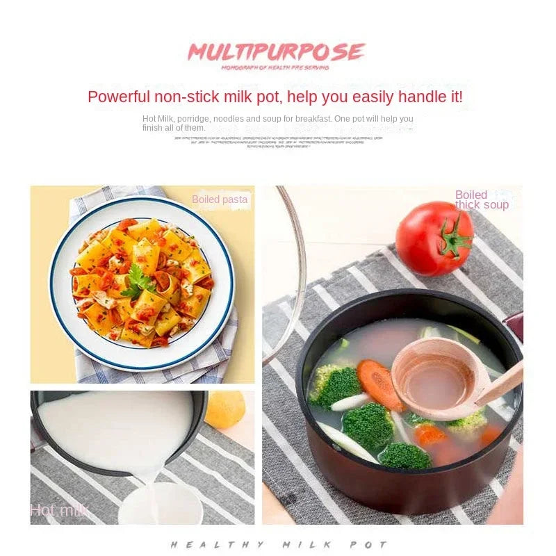 18cm Non-stick Milk Pot Baby Complementary Food Baby Small Milk Pot, Porridge Hot Milk Noodle Pot Soup Pot Small Wok