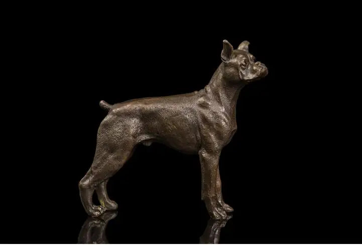 18cm # SHOP HOME hall Lobby Porch TOP COOL Ornament art#  animal Hound dog bronze Sculpture art statue