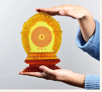 18cm large HOME Family safety healthy Efficacious Protection Buddhism Pharmacist  8 buddhas altar Mandala Crystal Buddha statue