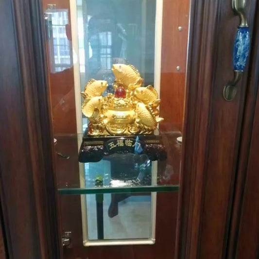 18cmFree shipping New carp attract luck feng shui fish resin gold cornucopia handicraft home decor fish statue decoration maison