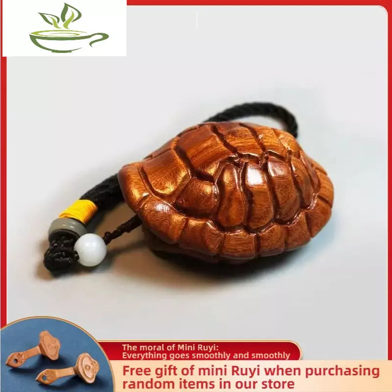 Rosewood Hand Piece Rich World Hand Piece Turtle Shell Wood Carving Artifact Pendant Decoration Wooden Statue Sculpture