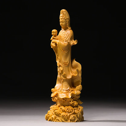 19/22CM SongZi Guanyin Buddhas wood Figurines Pray Sculptures Home Decoration Chinese Style Decoration Gift Wood Statue