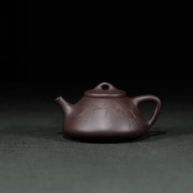 190ML Hand-painted Design of Bamboo Leaves Yixing Teapot Handmade Clay Kettle Puer Tea Set Kung Fu Zisha Teaware