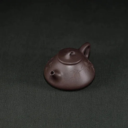 190ML Hand-painted Design of Bamboo Leaves Yixing Teapot Handmade Clay Kettle Puer Tea Set Kung Fu Zisha Teaware