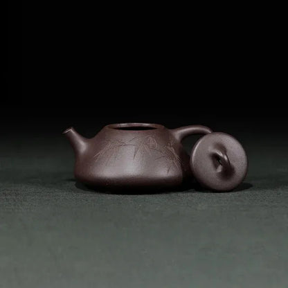 190ML Hand-painted Design of Bamboo Leaves Yixing Teapot Handmade Clay Kettle Puer Tea Set Kung Fu Zisha Teaware
