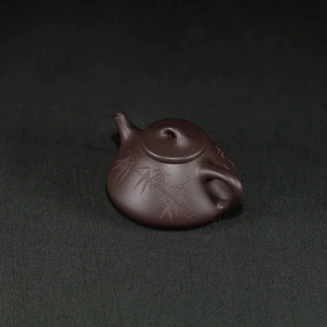 190ML Hand-painted Design of Bamboo Leaves Yixing Teapot Handmade Clay Kettle Puer Tea Set Kung Fu Zisha Teaware