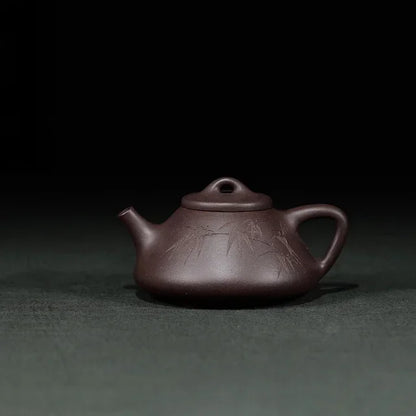 190ML Hand-painted Design of Bamboo Leaves Yixing Teapot Handmade Clay Kettle Puer Tea Set Kung Fu Zisha Teaware