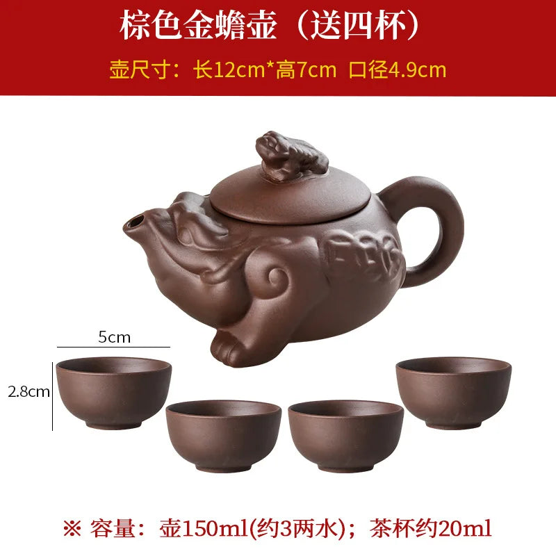 190cc 5pcs Yixing handmade purple clay pot Baimu Dragon Blood Sand Kungfu tea set Chinese teapot Set tea pot